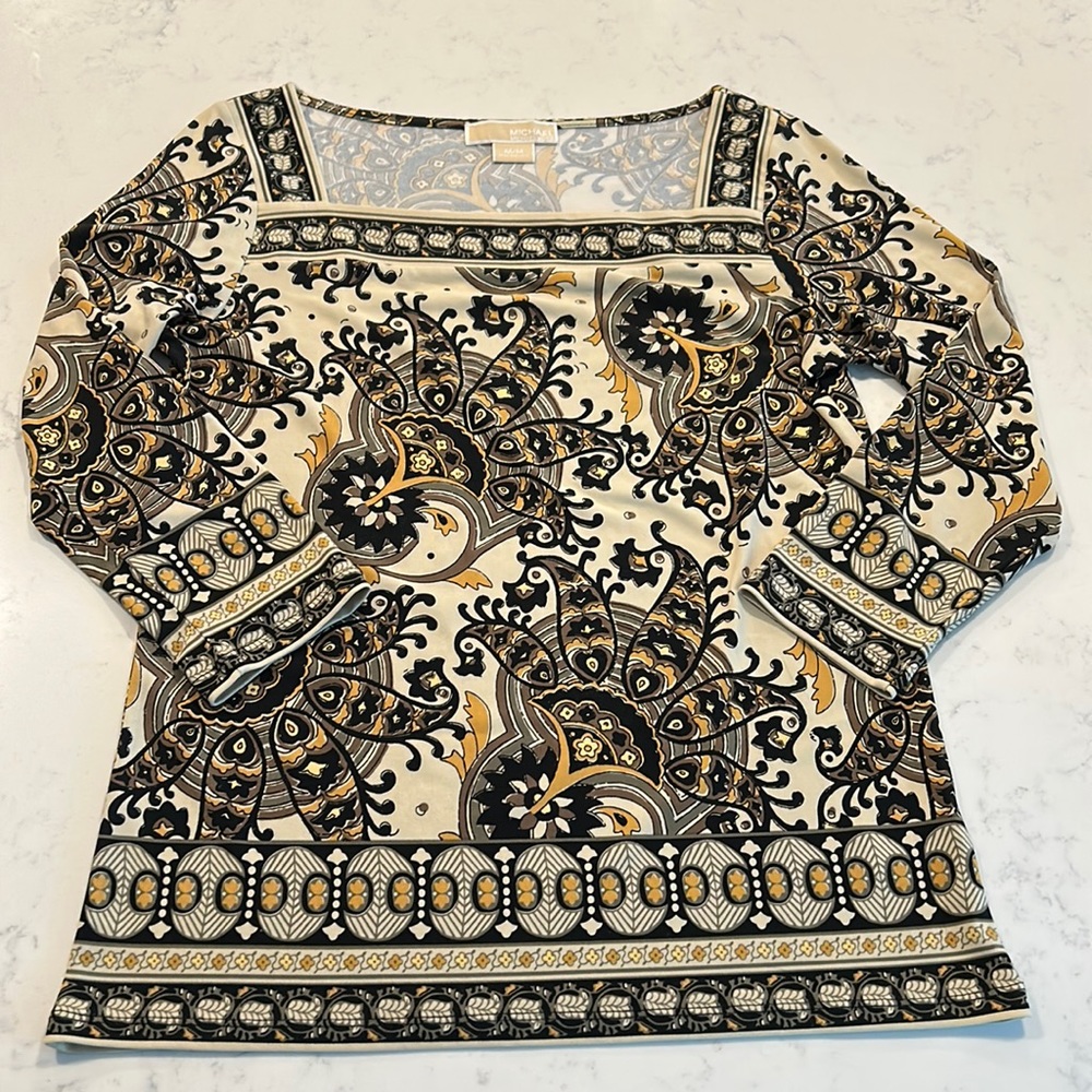 MICHAEL Michael Kors Boat/square neck 3/4 sleeve top Medium